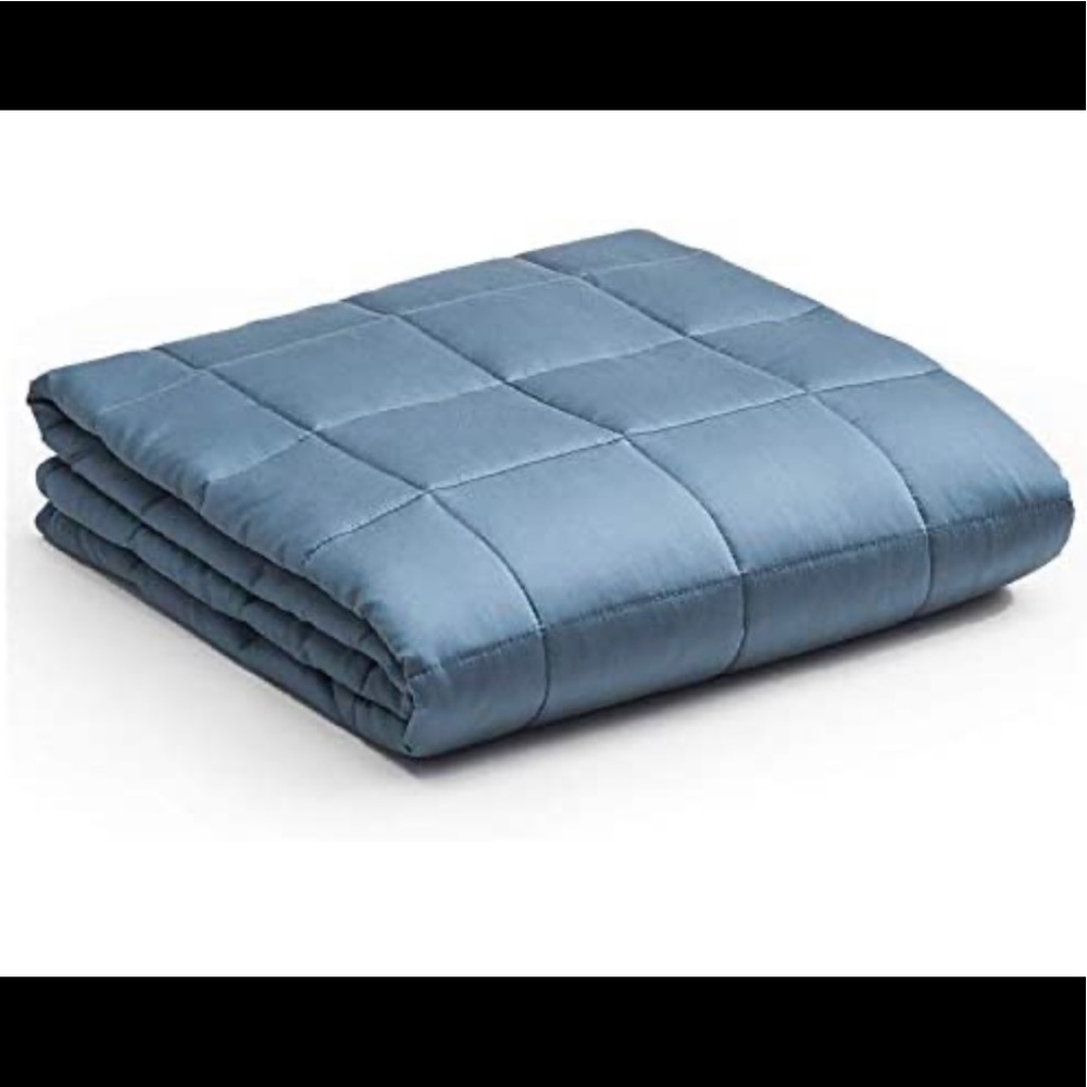 Bamboo Weighted Blanket — 100% Cooling Bamboo (Blue Grey, 60''x80'' 15lbs)